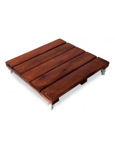 716085-MLA46080631770_052021,Plato Madera Eucalipto Con Ruedas Para Macetas De 50x50cm 