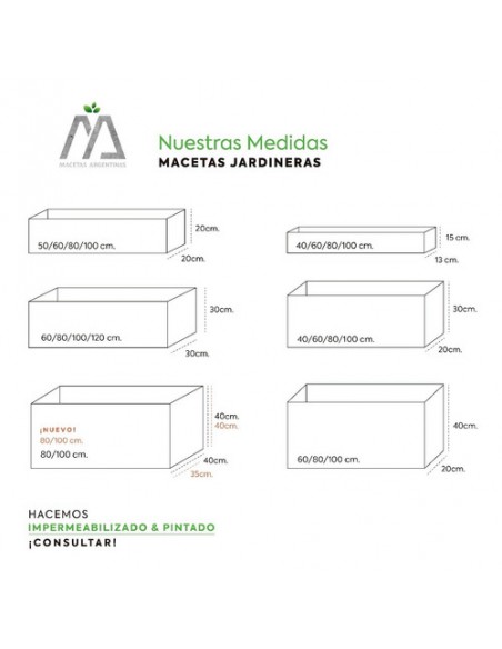 930187-MLA43166698881_082020,Macetas De Fibrocemento Jardinera 100x40x40