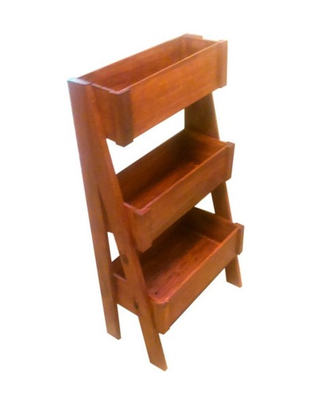 740764-MLA31015579498_062019,Macetas Jardinera Vertical Triple Madera De Eucalipto Deco