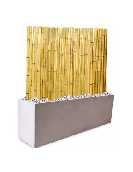 759787-MLA31062510186_062019,Kit Panel De Cañas 1,5m. Tacuara Maceta Fibrocemento 80 Cm