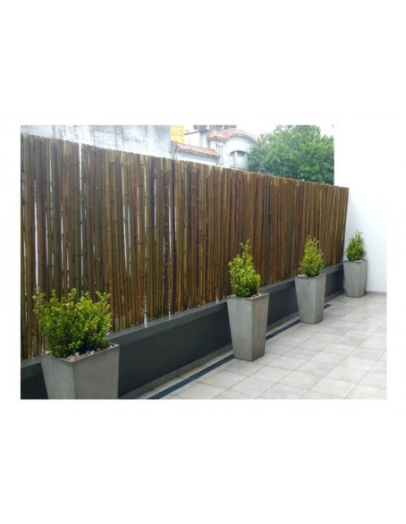 779333-MLA41095278223_032020,Kit Panel Cañas De Bambu 2m. Maceta De Fibrocemento 100cm.