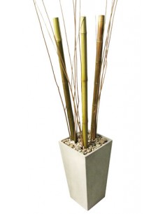 343925-MLA25522642915_042017,Combo Maceta Piramidal Fibro 60x30x22 Piedra Mimbre Caña