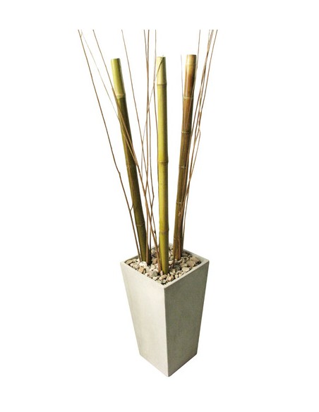 343925-MLA25522642915_042017,Combo Maceta Piramidal Fibro 60x30x22 Piedra Mimbre Caña