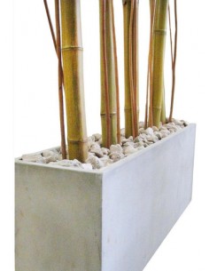 645993-MLA31064503178_062019,Combo Deco Maceta Jardinera Fibro 80x20x30 Piedra Mimbre +