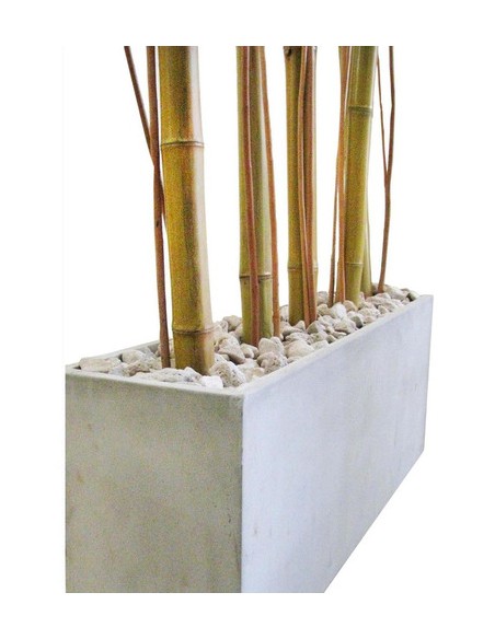 645993-MLA31064503178_062019,Combo Deco Maceta Jardinera Fibro 80x20x30 Piedra Mimbre +